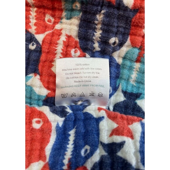 Tado Muslin Sleeping Sack Organic Cotton Piranha Fish Zipper Blue Orange XL‎ - Picture 5 of 7